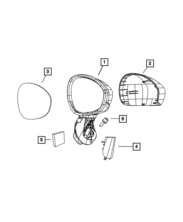68083490AE - Doors, Door Mirrors and Related Parts: Outside Rearview Mirror, Right for Mopar Image