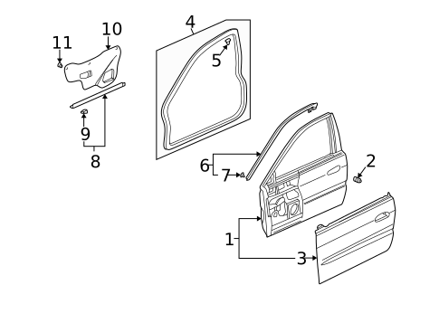 Door & Components for 2003 Acura CL #0