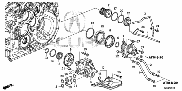 AT Oil Pump - Stator Shaft for 2019 Acura TLX #0