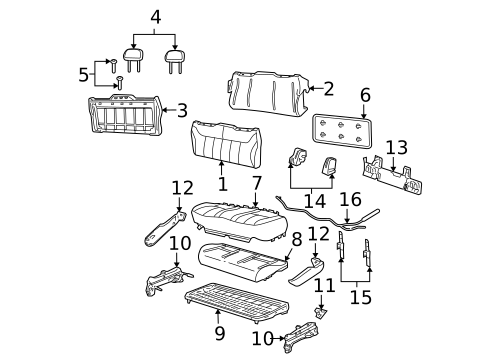 Rear Seat Components for 2005 Ford Freestar #1