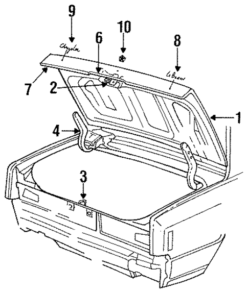 Trunk for 1984 Chrysler Town & Country #0