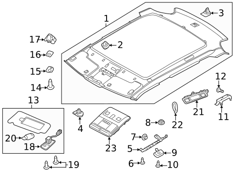Interior Trim - Roof for 2012 Land Rover Range Rover Evoque #0