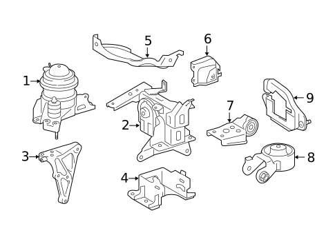 Engine & Trans Mounting for 2015 Toyota Prius C #0