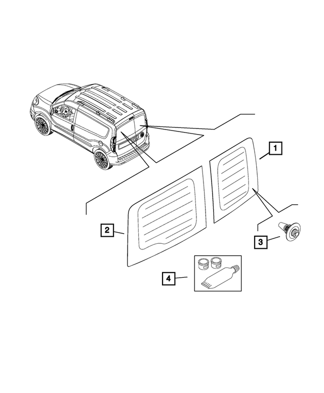 68266366AA - Glass: Rear Door Glass for Mopar Image