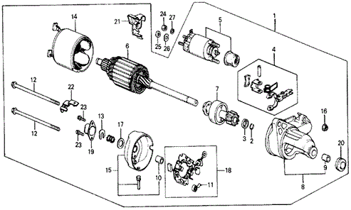 Starter Motor (Denso) (0.8KW) for 1984 Honda Wagovan #0