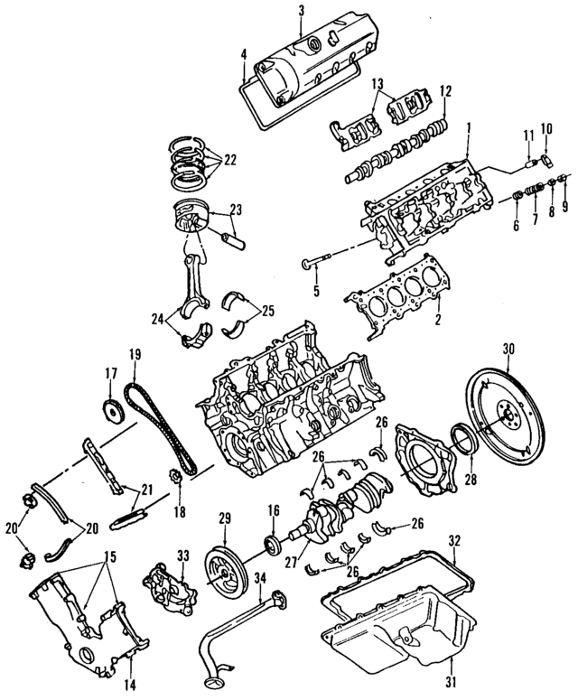 2W7Z6049HARM - Engine: Cylinder Head for Ford: Crown Victoria, E-150 Econoline, E-150 Econoline Club Wagon, Expedition, F-150, F-250, Mustang, Thunderbird | Lincoln: Town Car | Mercury: Cougar, Grand Marquis Image