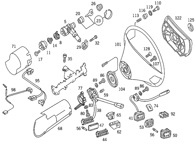 123462047964 - : Lock Cylinder for Mercedes-Benz: 230, 240D, 280, 280C, 280CE, 280S, 280SE, 280SEL, 300SE, 300SEL, 380SE, 380SEC, 380SEL, 560SEC, 560SEL, 560SL Image