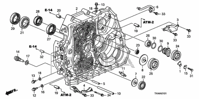 AT Torque Converter Case (5AT) (4WD) for 2009 Acura TL #0