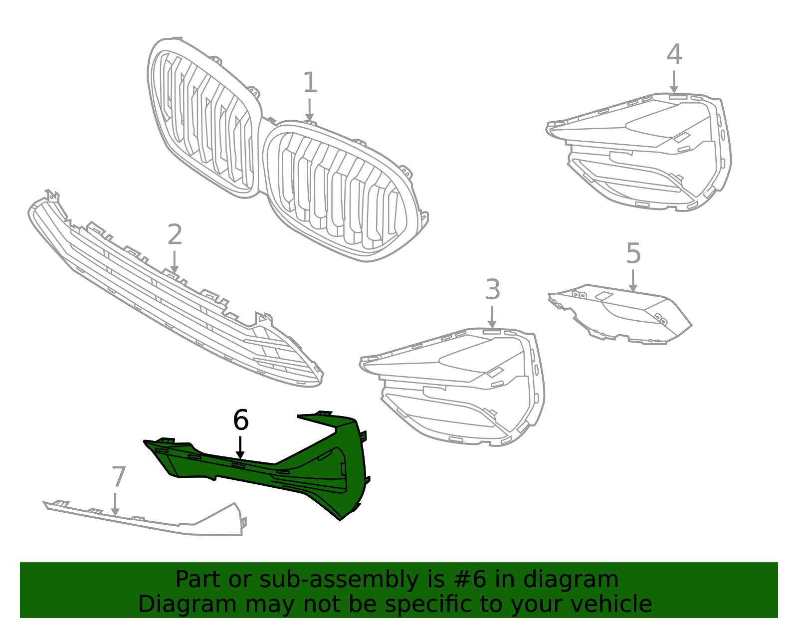 51-11-5-A2D-4E2 - 2020-2022 BMW X1 - Mount Grille Trim Cover R 511170 ...