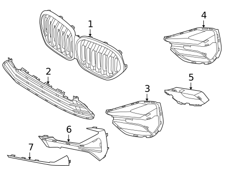 Grille & Components for 2020 BMW X1 #0