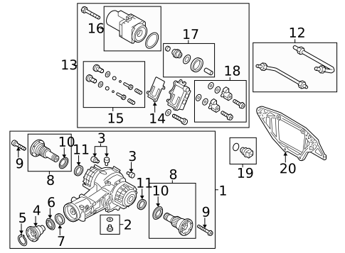 Axle & Differential for 2013 Audi A8 Quattro #0