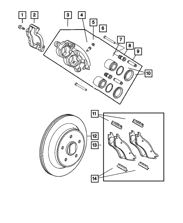 5139918AA - Service Brakes: Disc Brake Caliper Adapter, Right Or Left for Mopar Image