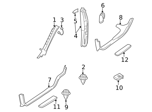 Interior Trim - Pillars for 2001 Volvo S60 #0