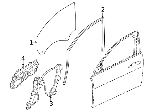Glass - Front Door for 2020 Jaguar E-Pace #0