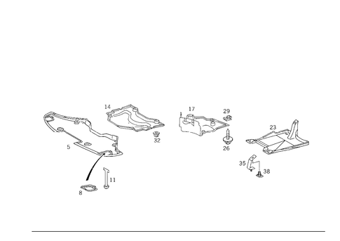 Engine Compartment Panelling, Gasoline Vehicles for 1984 Mercedes-Benz 500SEC #0