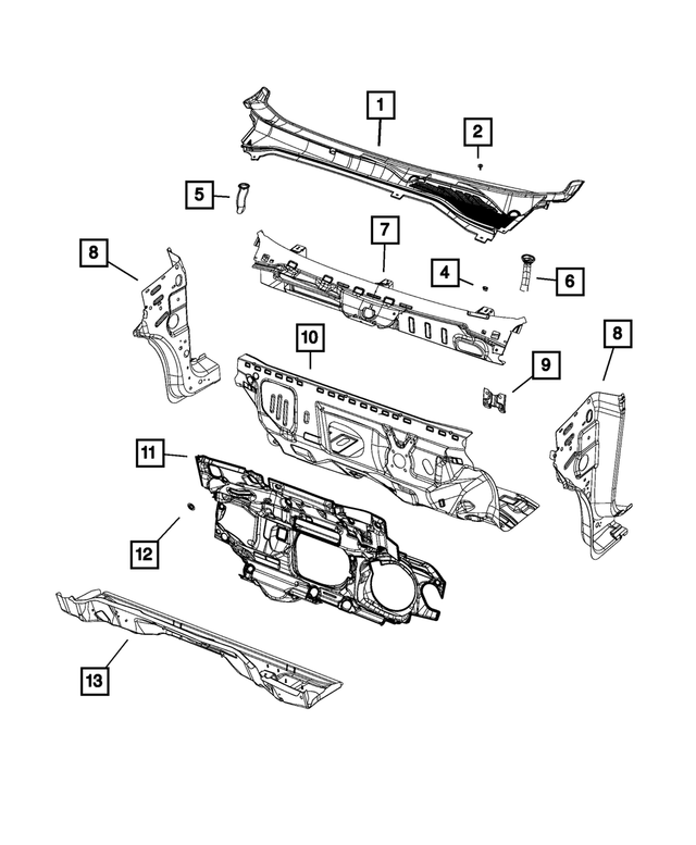 68201840AA - : Cowl Grille Drain for Mopar Image
