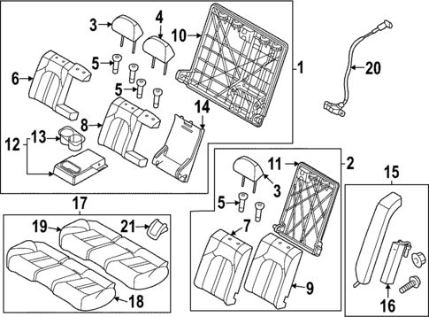 Rear Seat Components for 2025 Hyundai Sonata #0