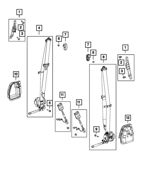 Seat Belts for 2022 Chrysler Pacifica #2