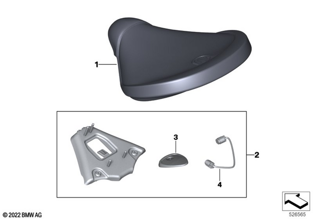 77345A1CBC3 - Ergonomics &amp; Comfort: Set, Mounting Plate, Solo Seat - Universal for BMW-Motorrad Image