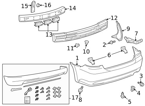 Bumper & Components - Rear for 2005 Scion tC #0