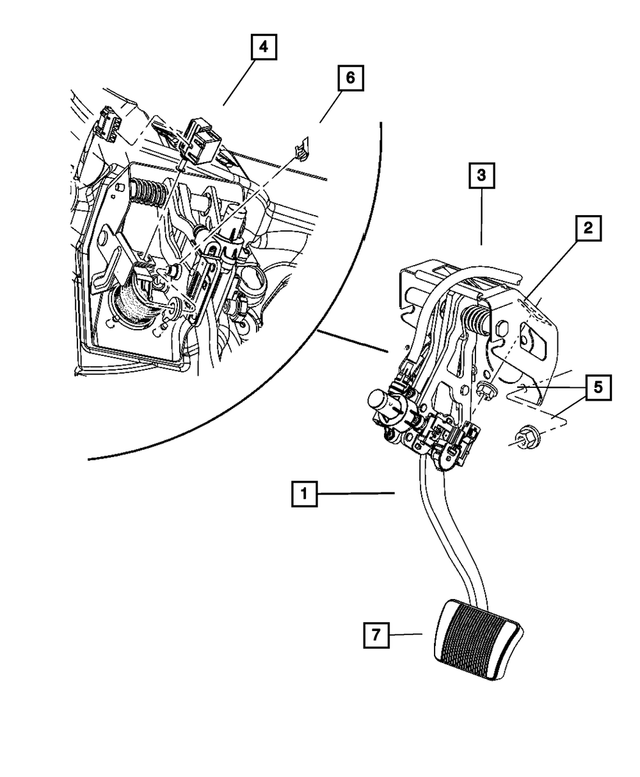 4726007AH - Service Brakes: Brake Pedal for Chrysler: 300 | Dodge: Charger, Magnum Image