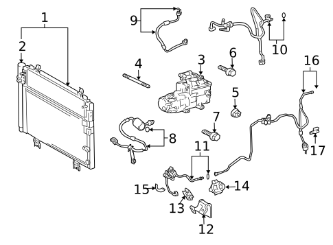 Condenser, Compressor & Lines for 2010 Lexus LS600h #0