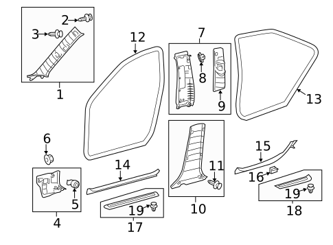Interior Trim - Pillars for 2018 Toyota Avalon #0