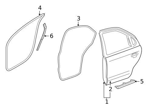 Door & Components for 2008 Ford Taurus X #1