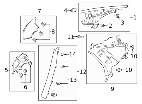 Interior Trim - Quarter Panels for 2019 Volvo S90 #0