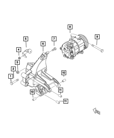 Air Conditioner Compressor and Mounting for 2018 Jeep Renegade #2