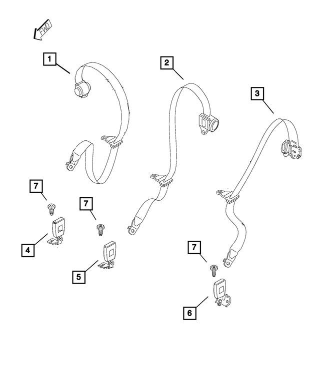 « 6RY18LXHAA – Restraints : Rétract Ceint Secur, Etats-unis pour Mopar Image »