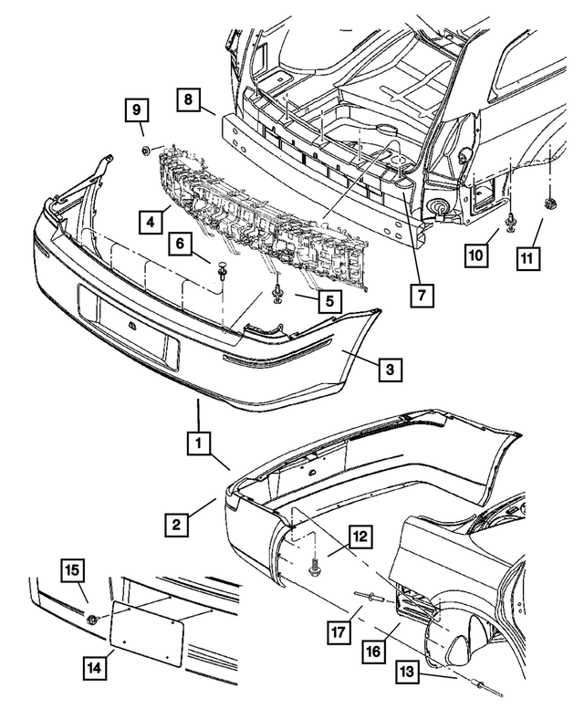 4805954AA - Frames and Bumpers: Package License Plate for Chrysler: 300 Image