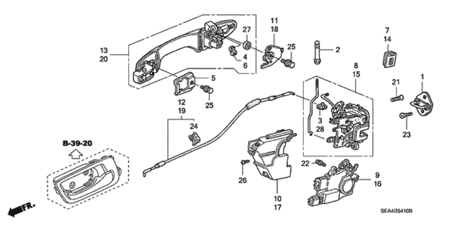 Rear Door Locks - Outer Handle for 2005 Acura TSX #0
