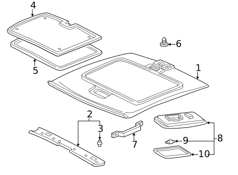Interior Trim - Quarter Panels for 1999 Toyota RAV4 #3
