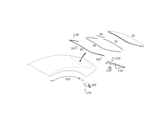 2097710198 - Soft Top: Seal for Mercedes-Benz Image image