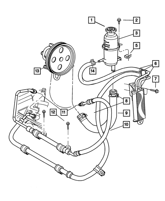 « 52088718AD – Steering : Réservoir De Direction Assistée Durite, Réservoir/pompe pour Mopar Image »