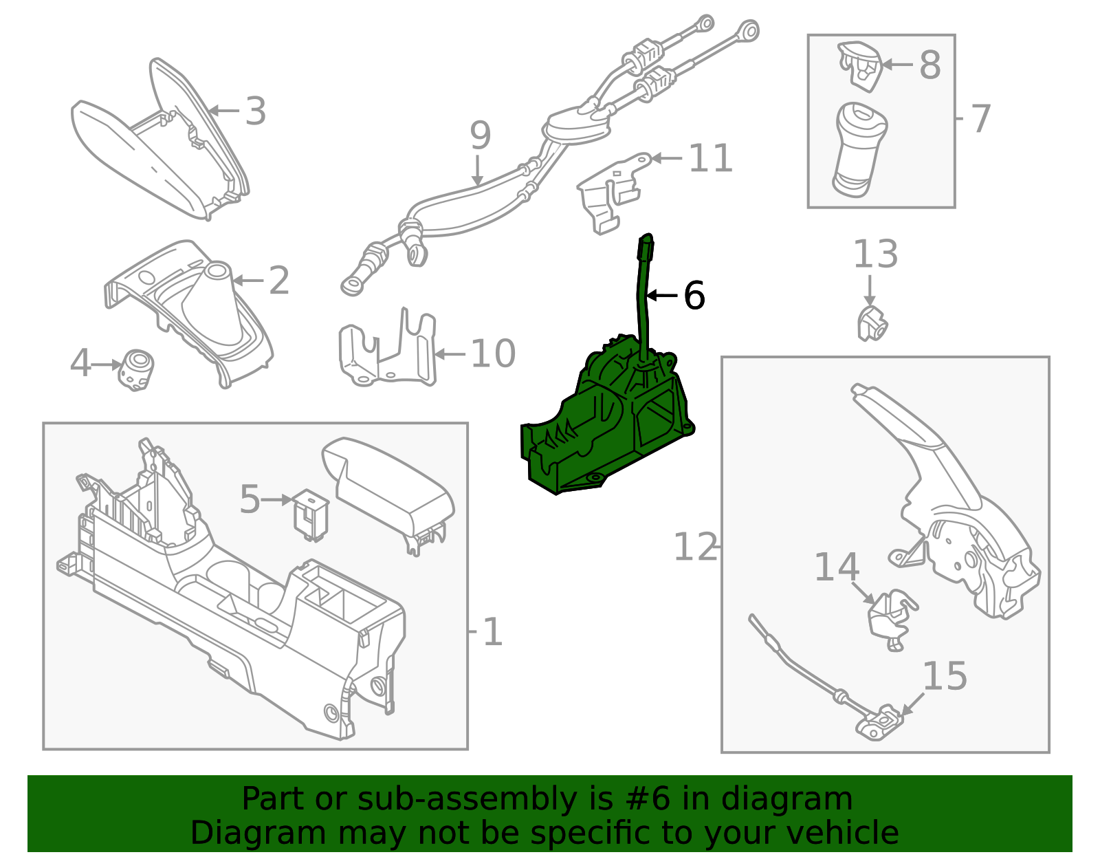 2020-2025 Nissan Versa Gear Shift Assembly 34102-00Q0K | OEM Parts