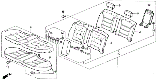 Rear Seat for 1992 Acura Vigor #0