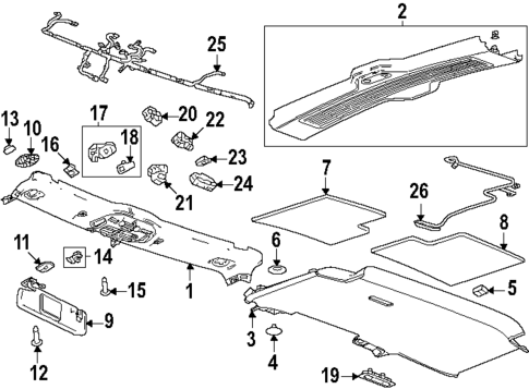 Interior Trim - Roof for 2025 GMC Hummer EV SUV #0