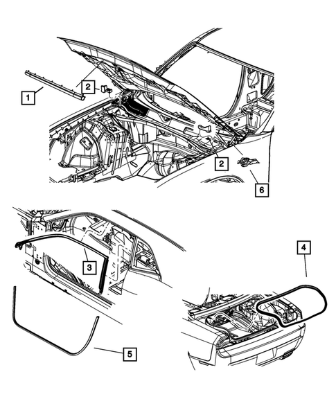 Body Structure Welds, Weatherstrips, Seals, Sealers and Adhesives for 2014 Dodge Challenger #0