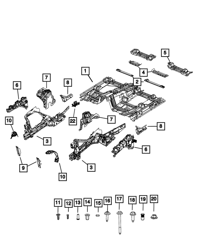 « 68411313AE – Body Sheet Metal Except Doors : Plancher Avant Cuvette pour Mopar Image »