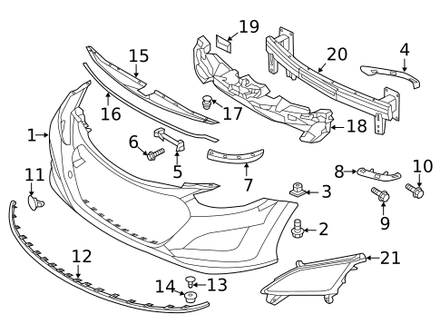 Bumper & Components - Front for 2014 Hyundai Elantra GT #0