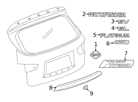 Exterior Trim - Lift Gate for 2021 Nissan Maxima #0