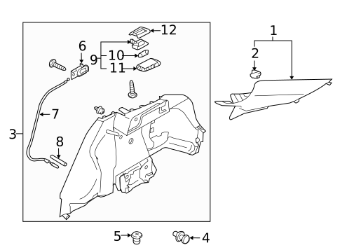 Interior Trim - Quarter Panels for 2007 Mitsubishi Outlander #12