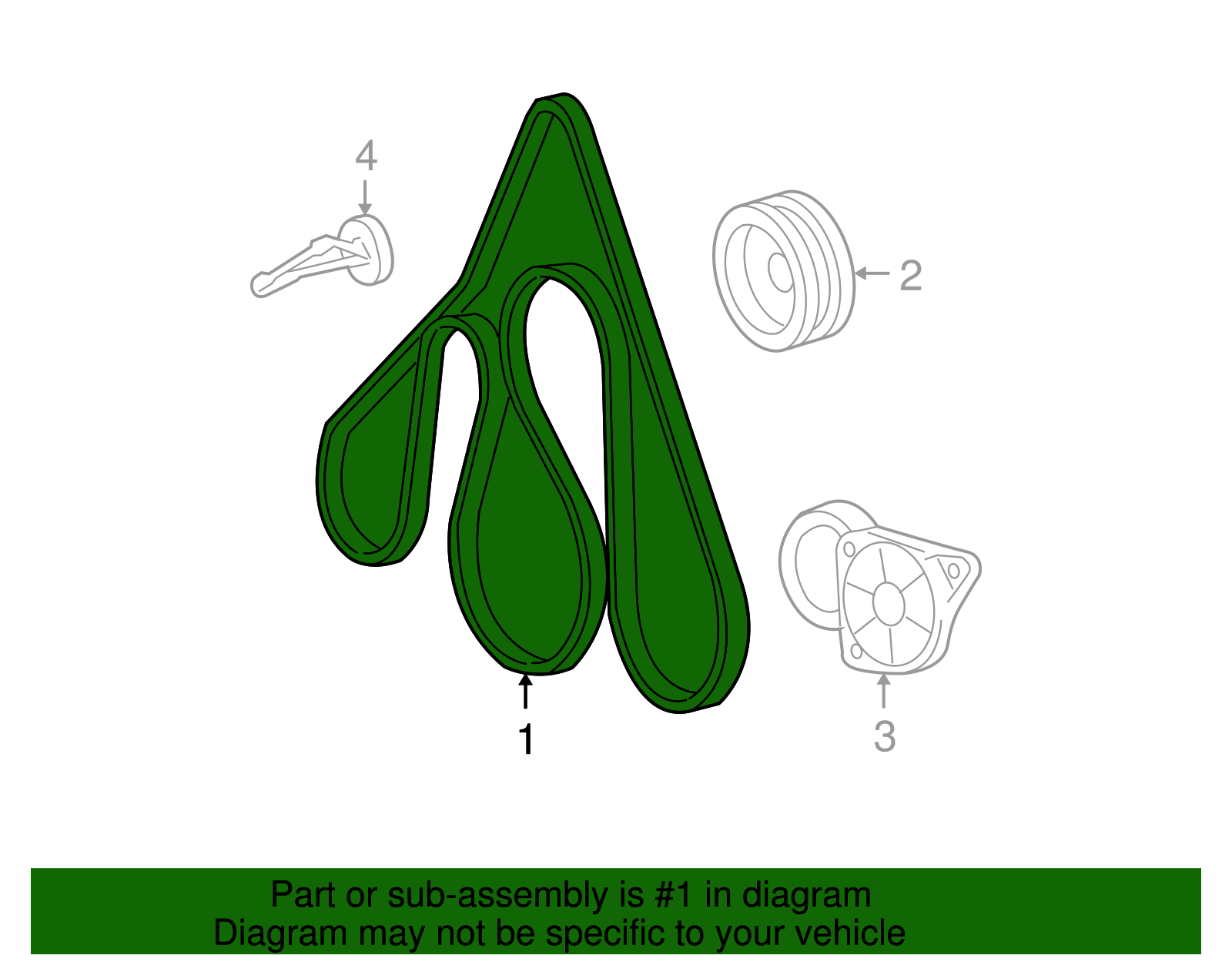 JK6-835-G Motorcraft™ Serpentine Belt 1998-2004 Ford