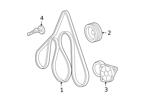 Accessory Drive Belt System Components for 2004 Ford Escape #0