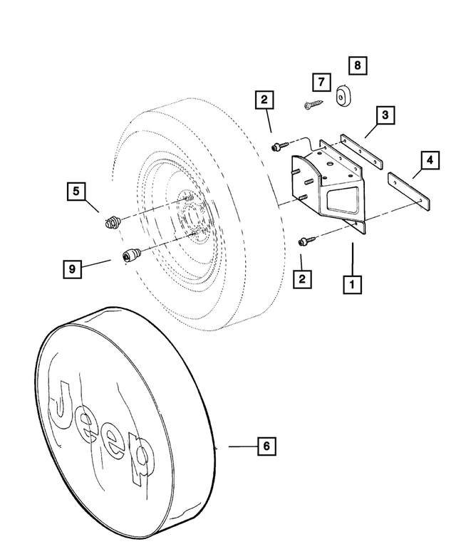 5FF47TX7 - Wheels, Covers and Jacks: Spare Tire Cover for Mopar Image