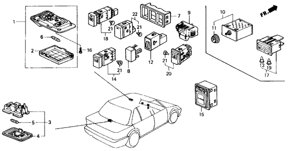 Interior Light - Switch for 1988 Honda Civic #0