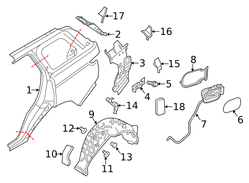 Quarter Panel & Components for 2019 Land Rover Range Rover Sport #0