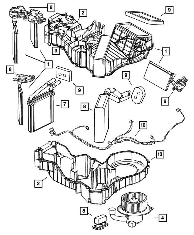 5093237AB - Air Conditioners and Heaters: A/c And Heater Housing for Mopar Image